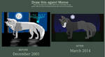 Before And After_Lonewolf in the Moonlight by SolitaryGrayWolf