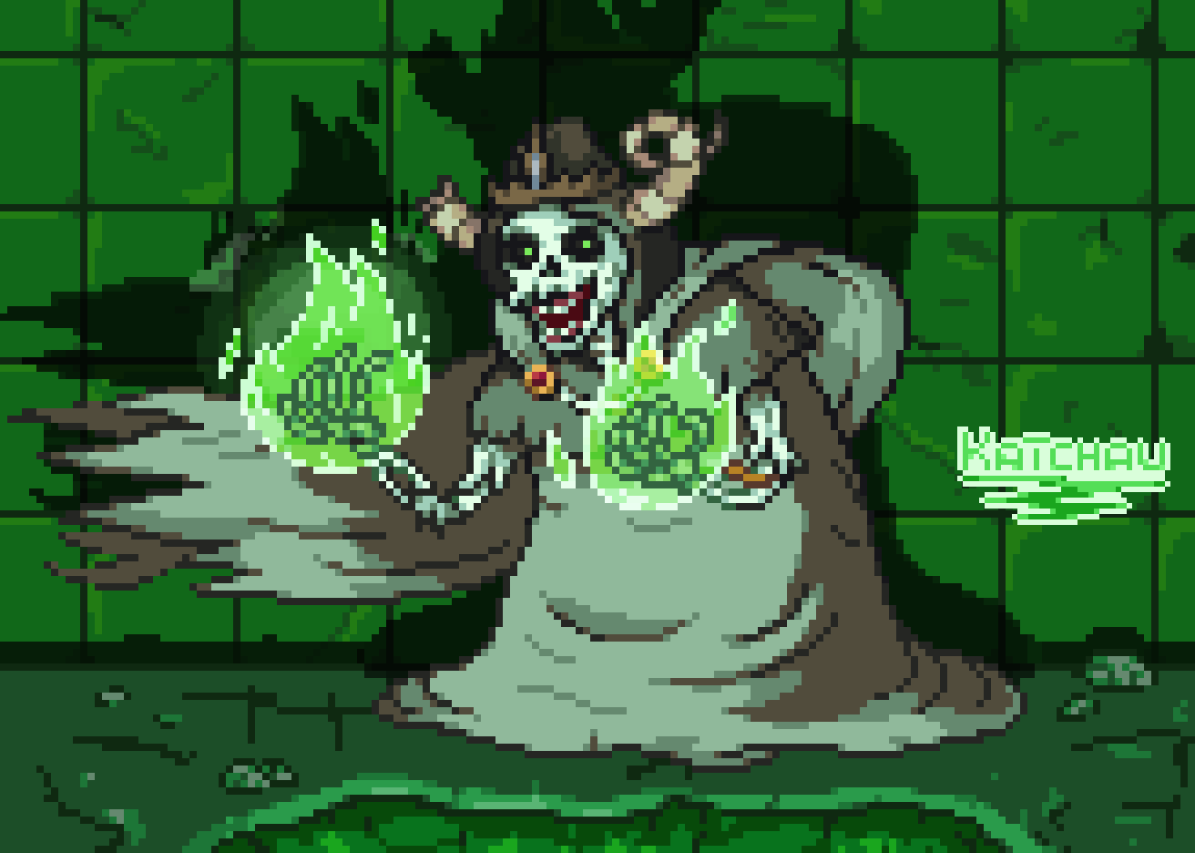 Pixel Skeleton Lich The Lich Pixelart by KatchauGames on DeviantArt