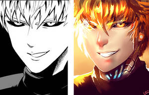 Genos Manga panel redraw