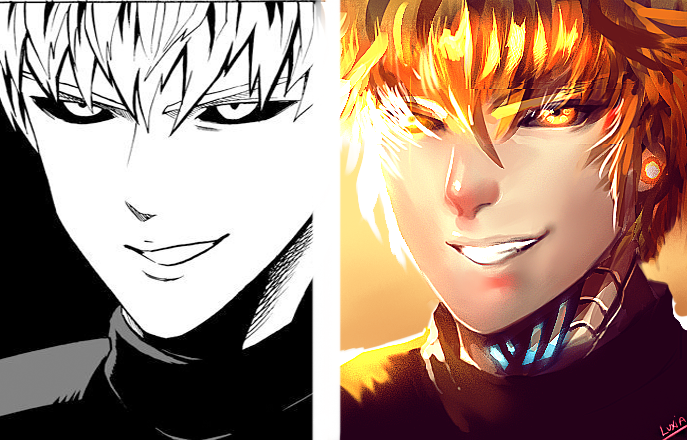 Genos Manga panel redraw