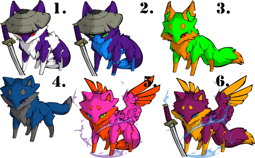 Fox Adaptables Fox Adoptables Batch 1 by NorthTheDragon on DeviantArt