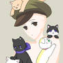 Anime Guy with Cats Base