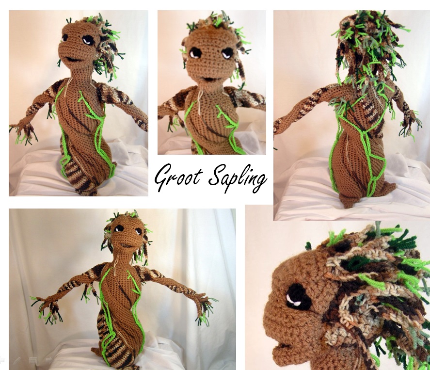 Baby Groot Sapling Plush Amigurumi Stuffed Toy