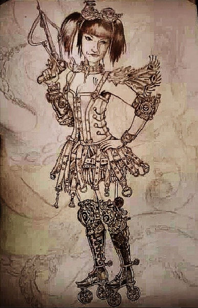 Near Finished Steampunk Derby Girl