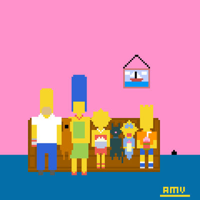 The Simpsons Pixel Art Couch Gag