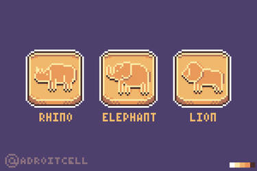 Small Animal Coins Pixel Art