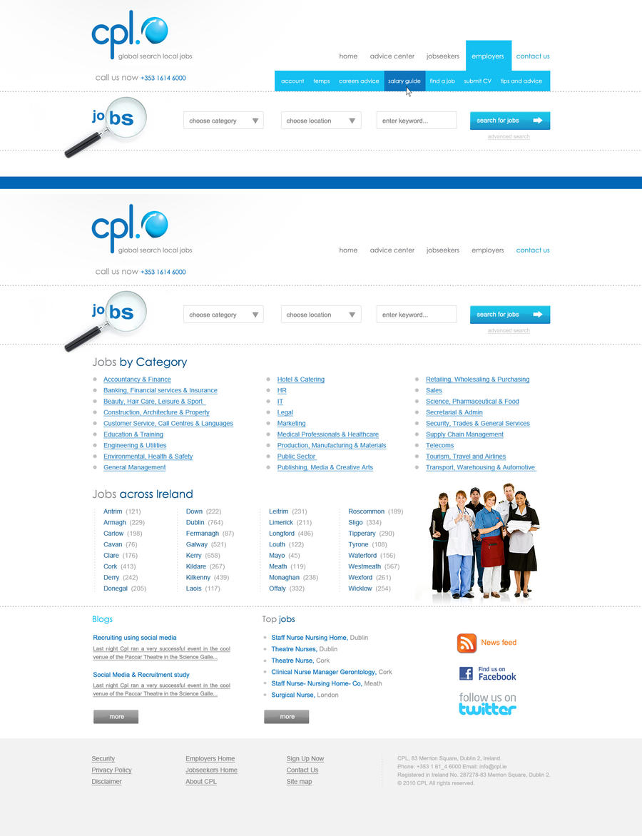 CPLJobs website layout