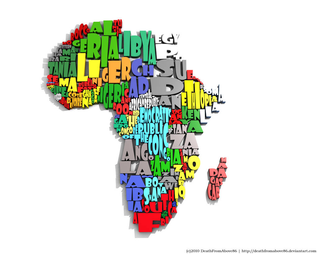 Africa Typography Map by DeathFromAbove86