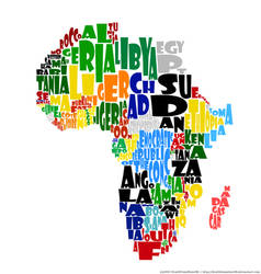 Africa Typography Map Concept