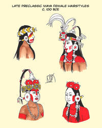 Preclassic Maya Hairstyles by Kamazotz