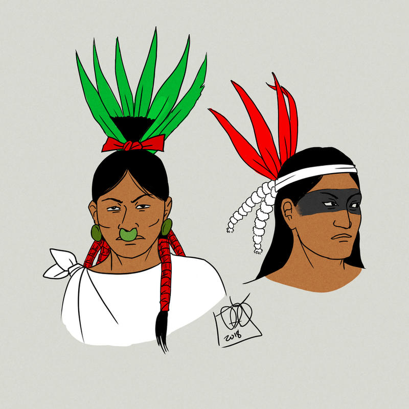 Pipil hairstyles by Kamazotz on DeviantArt