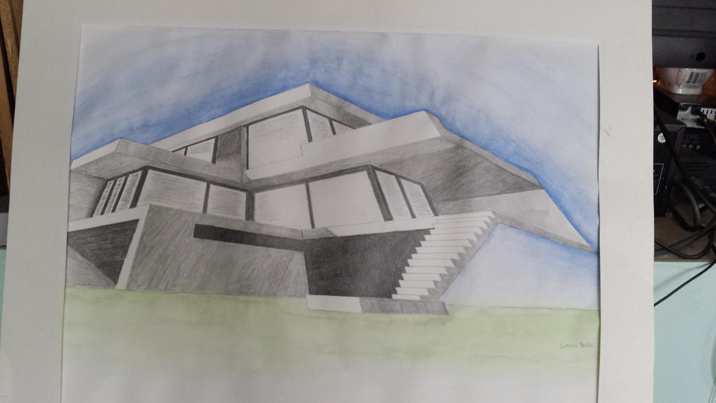 3 Point House 3 Point Perspective Buildings Sketch