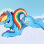 Rainbow Dash on cloud