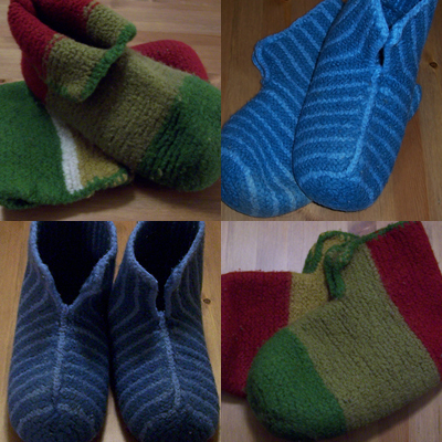 Knitted and Felted Slippers