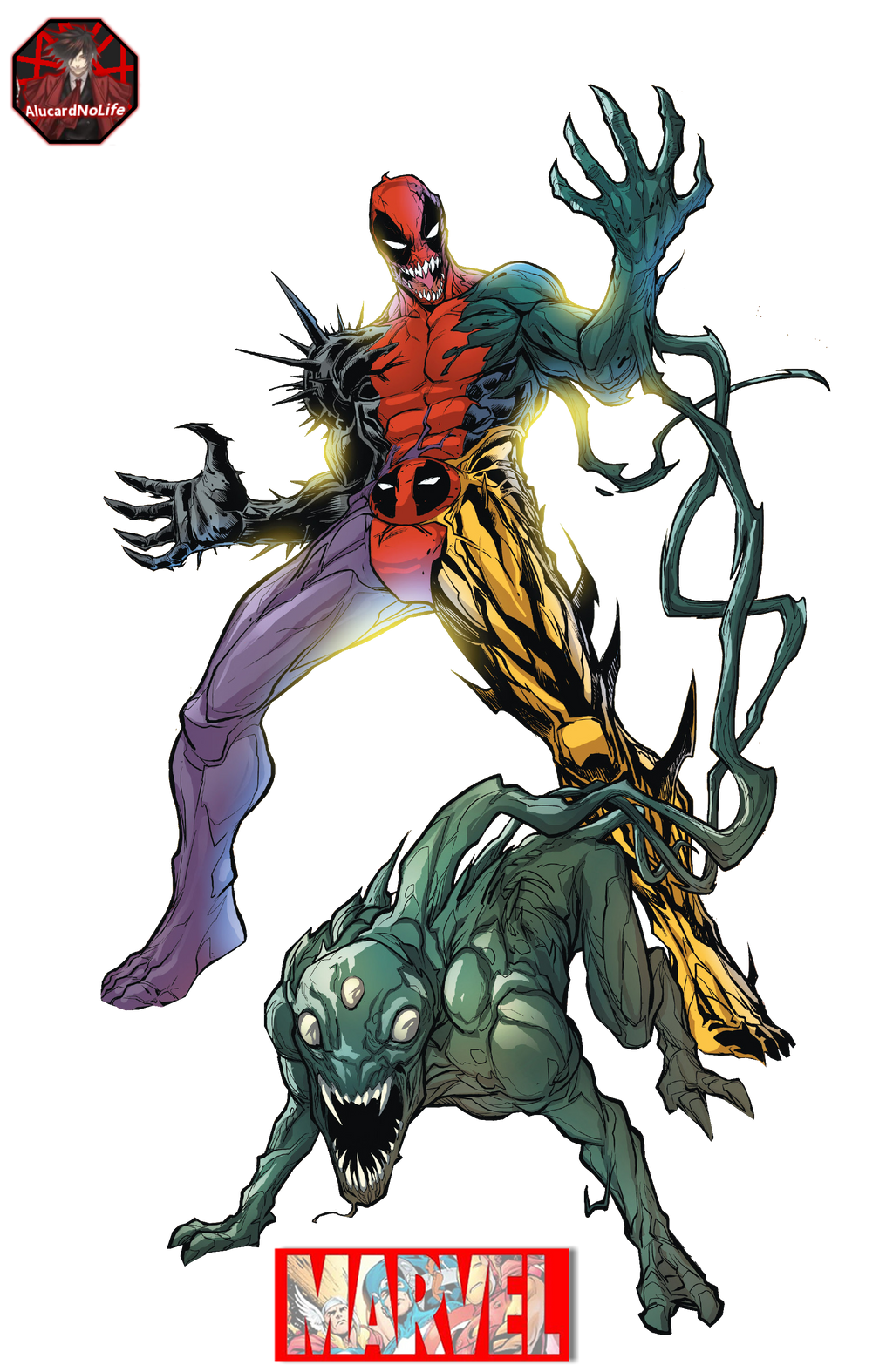 Four Symbiote Deadpool Render by AlucardNoLife on DeviantArt
