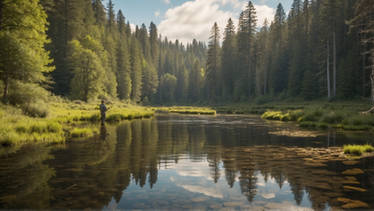 Fly Fishing a deep forest pond 0