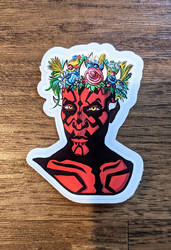 Darth Maul in a Flower Crown Stickers