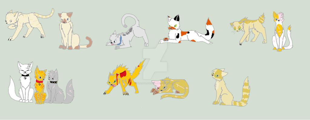 Warrior cat bases done :P by iheartdrawing89 on DeviantArt
