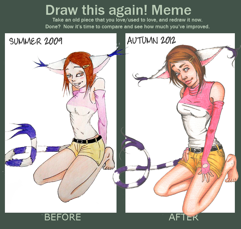 Draw this again! Meme (Cat girl ladyyyy) by Carzymeowcat on DeviantArt