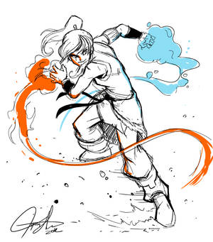 Korra flingin' stuff around