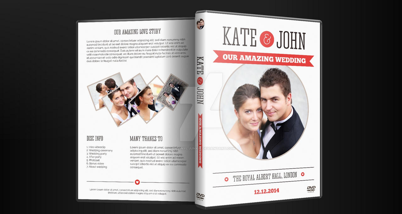 Wedding DVD Cover Artwork PSD with Disc Label