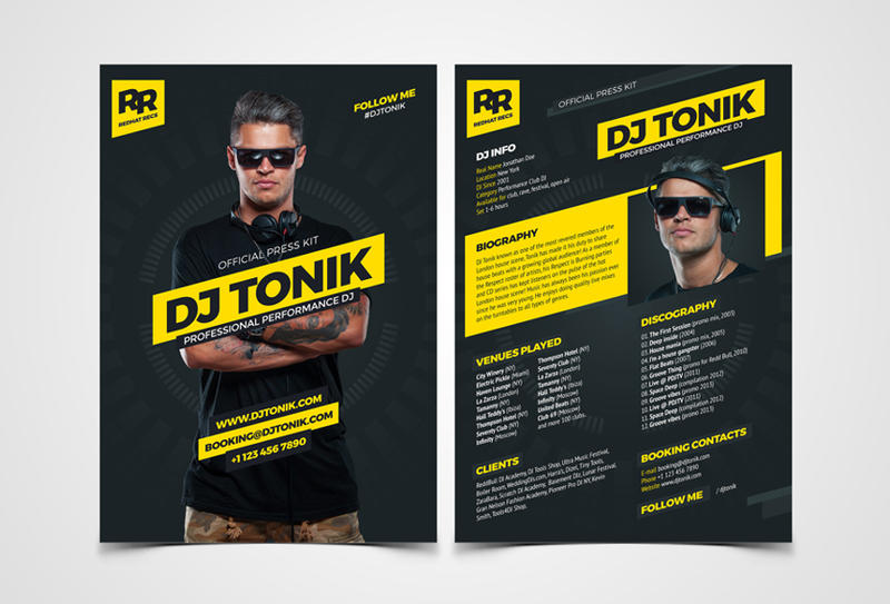 ProDJ DJ Press Kit / Rider / Resume PSD Template by iamvinyljunkie on