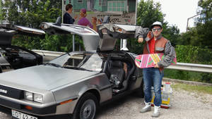 Marty McFly with Delorean 5
