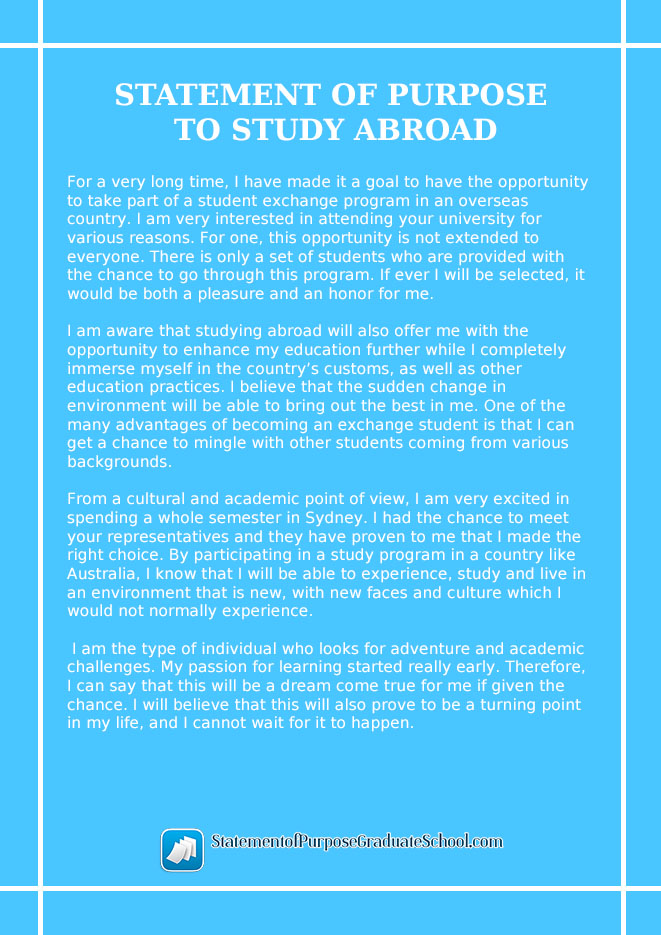 Statement Of Purpose To Study Abroad Sample By SoPGraduateSchool On statement-of-purpose-to-study-abroad-sample-by-sopgraduateschool-on