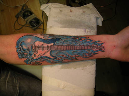 Guitar with skull