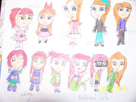 Red head cartoon Chibis girls