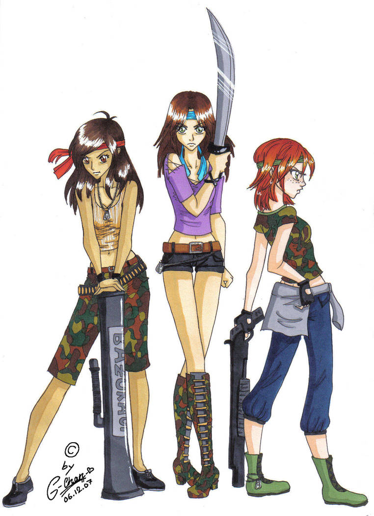 Uni-Girls Go Rambo Style by GorgeousPixie on DeviantArt