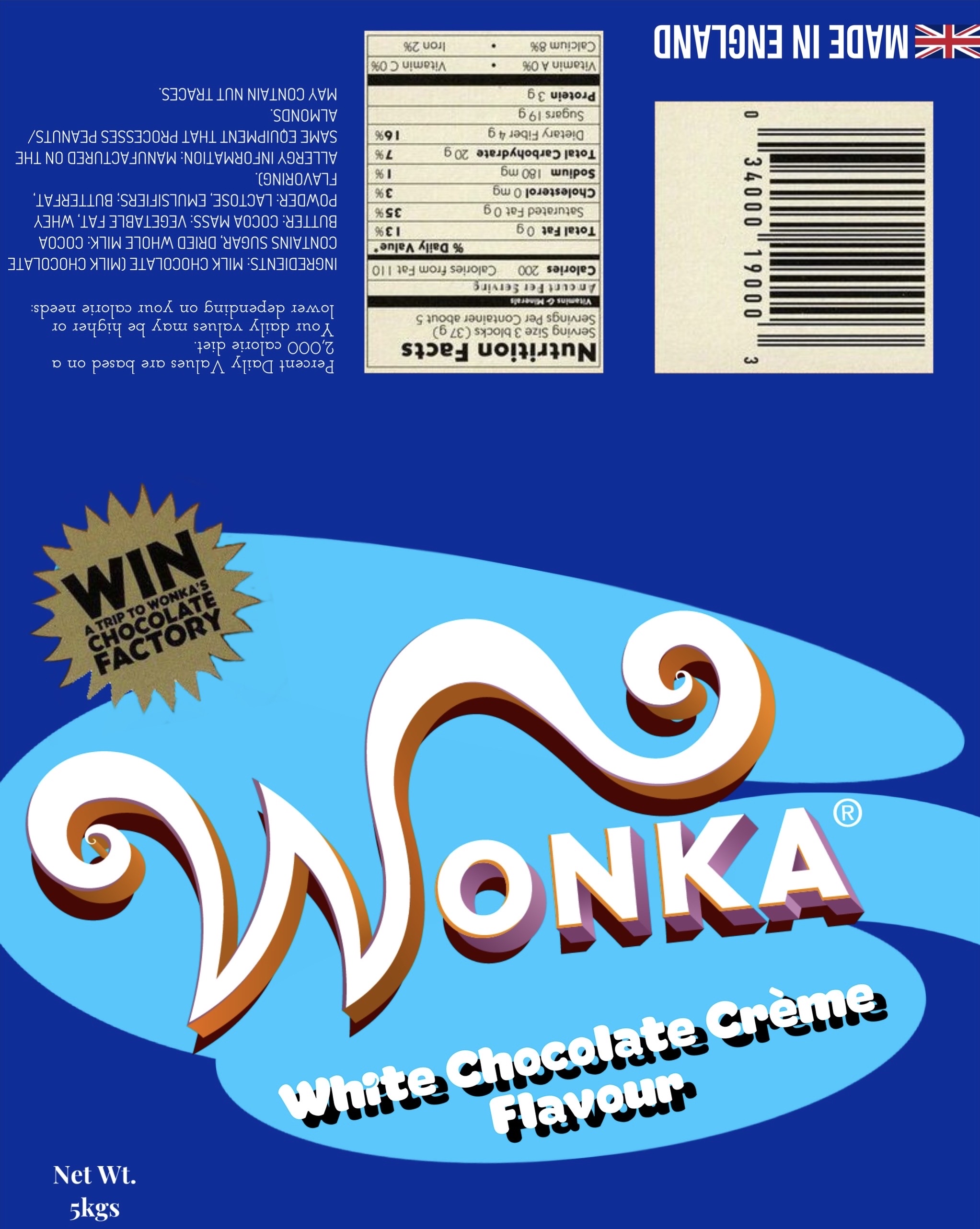 Wonka Charlie and the Chocolate Factory Chocolate Bar Wrapper