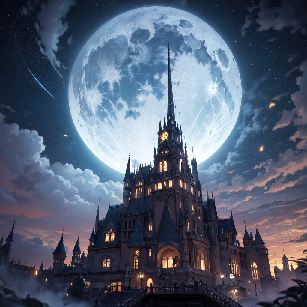 Castle Moon Rampart Moon Castle by HanabiAIart on DeviantArt