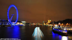 the blue London Eye