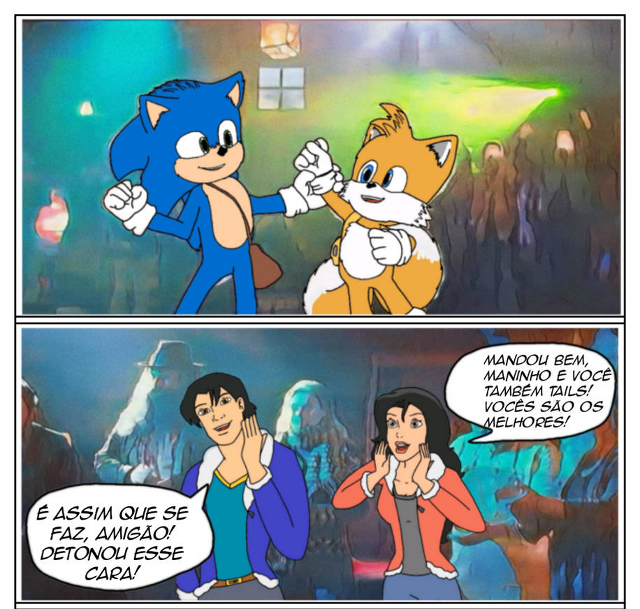 Sonic e seus amigos dançando!!! 