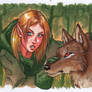 Valeria and a wolf