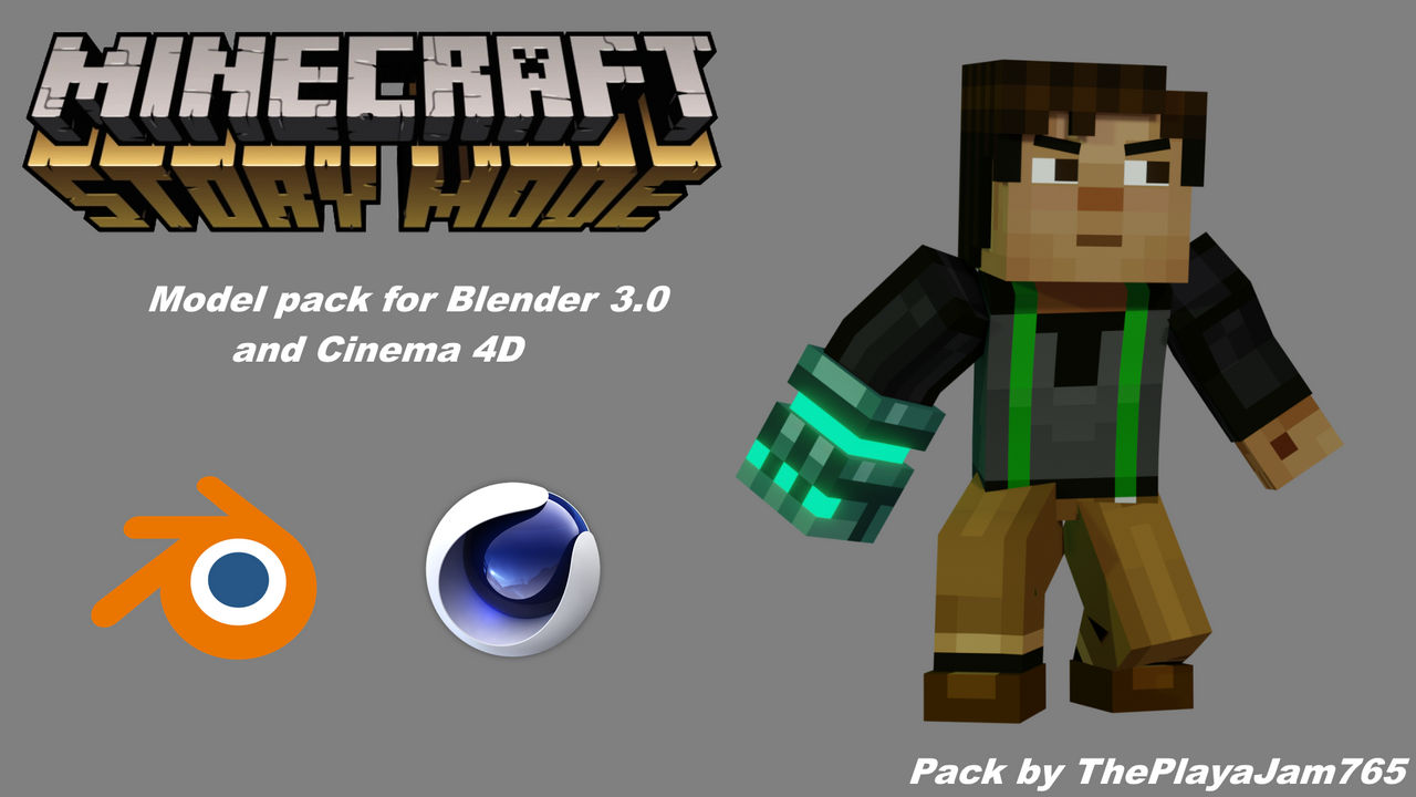 Minecraft: Story Mode - Rig Pack 2.0 (BLENDER+C4D) by ThePlayaJam765 on