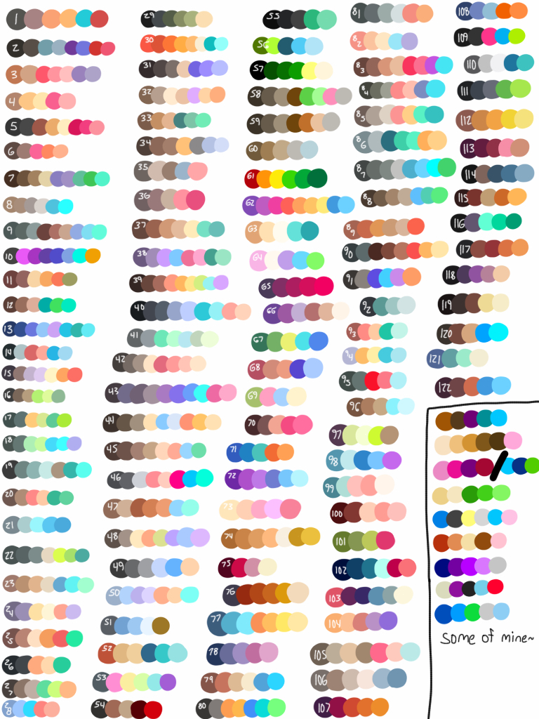 A bunch of palettes by VixessRin on DeviantArt