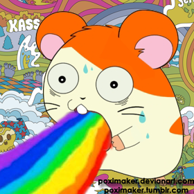 Hamtaro Puke Rainbows