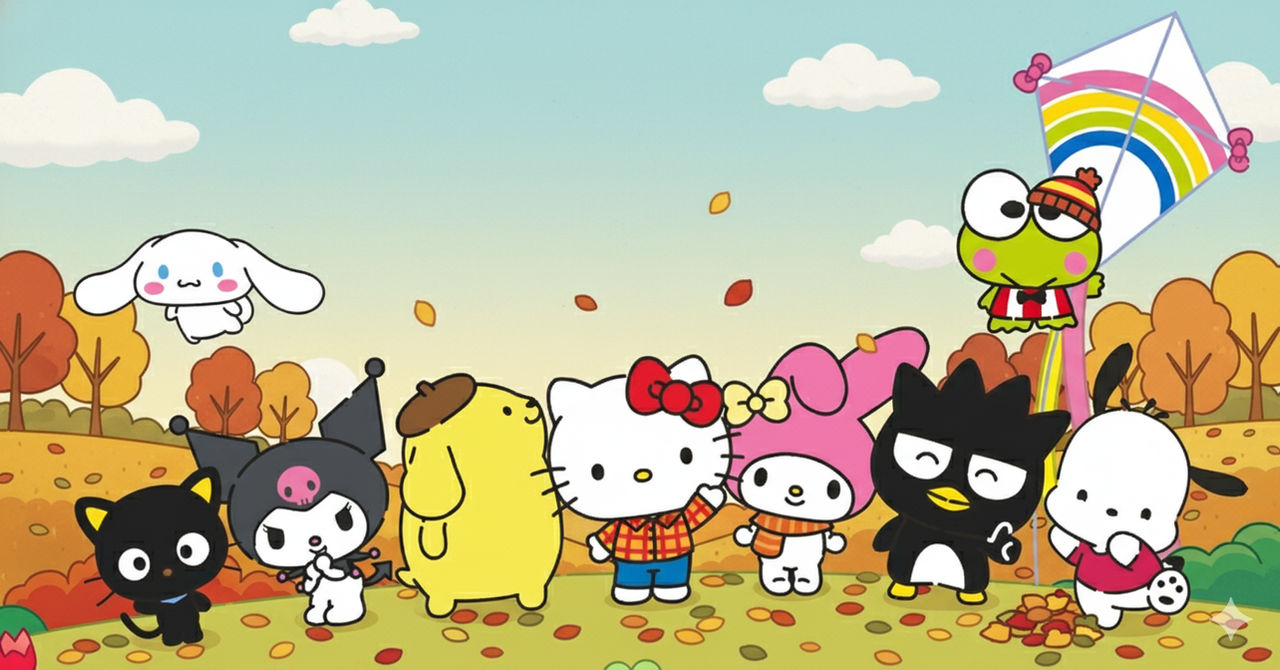 Hello Fall Friends hello kitty and friends playing in the fall by mlphhhh on DeviantArt