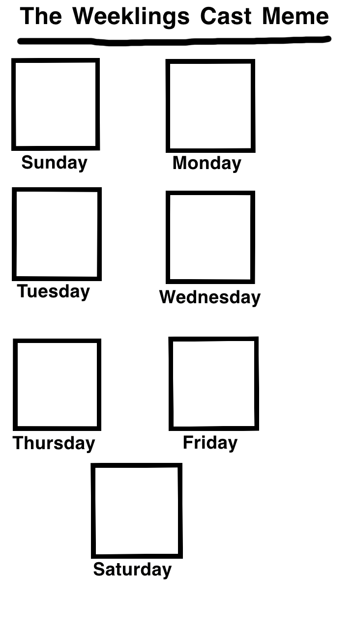 Weeklings Character The Weeklings Cast Meme Template by LittenRulez on DeviantArt