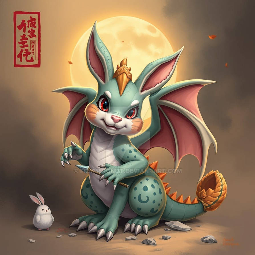 Moon Rabbit Dragon Dragon Bunny by fdameronut on DeviantArt