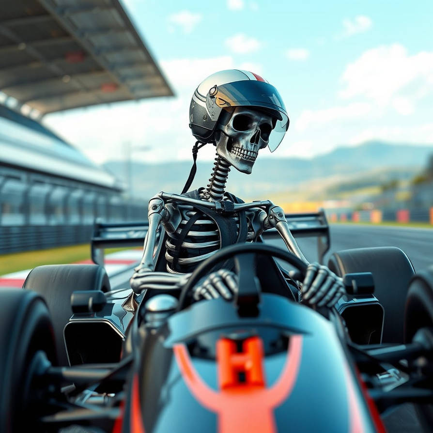 Skeleton That's Racing Skeleton Driving F1 by fdameronut on DeviantArt