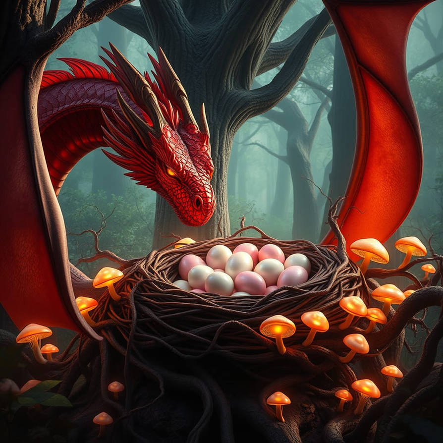 Hungry Red Hungry Red Dragon Finds Nest With Eggs by fdameronut on DeviantArt