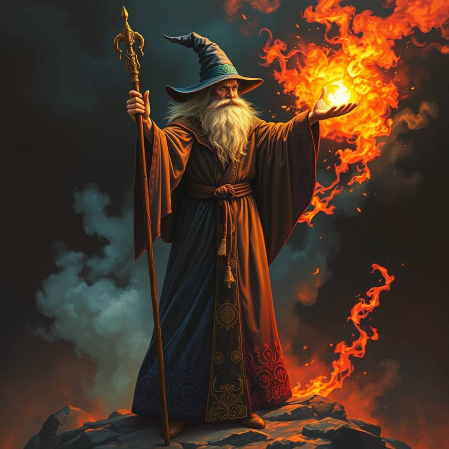 Wizard Casting Fireball by fdameronut on DeviantArt