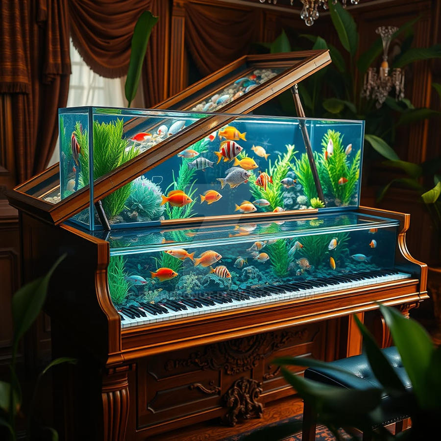 Piano Fish Tank by fdameronut on DeviantArt