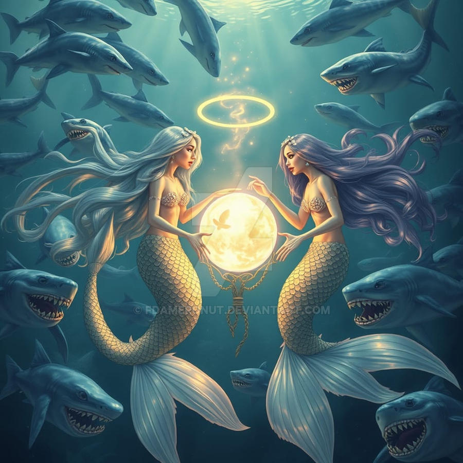 X Files Mermaid Mermaids Fending Off Sharks by fdameronut on DeviantArt