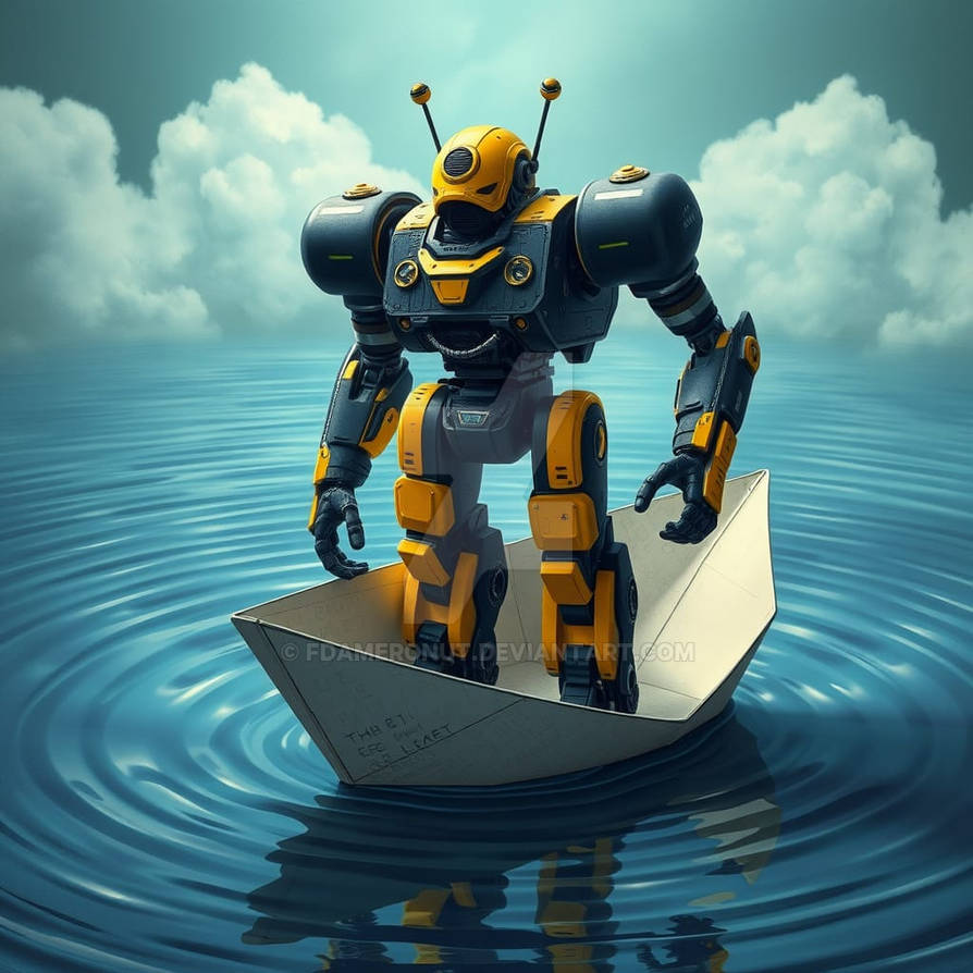 Robot In A Paper Boat by fdameronut on DeviantArt