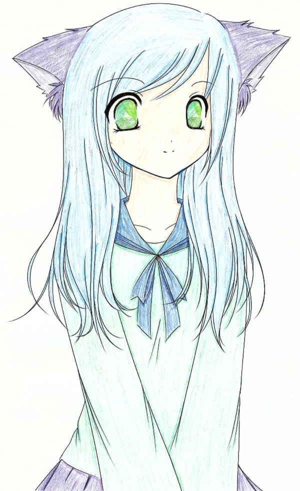 Anime wolf girl drawings