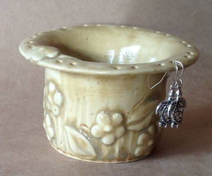 Wheel Thrown Stoneware Earring Bowl - Ironstone